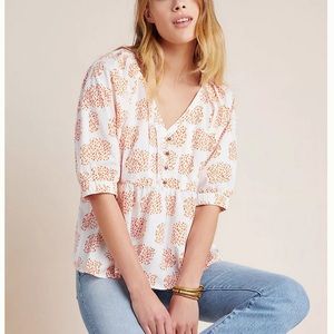 Moglea Danae poplin babydoll blouse. Size M